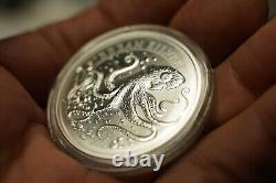 2021 Barbados Caribbean Octopus 999 1oz fine silver coin C342