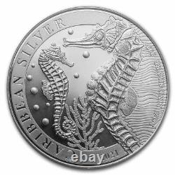 2021 Barbados Caribbean Seahorse 1 Oz 999 Silver Coin PCGS MS69