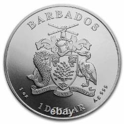 2021 Barbados Caribbean Seahorse 1 Oz 999 Silver Coin PCGS MS69