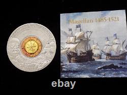 2021 Barbados Magellan 3oz round with gold coin inlay only 999 mintage