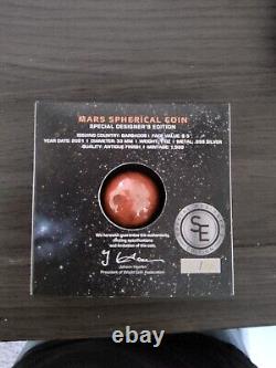 2021 Barbados Mars Spherical 3D Coin Special Edition 1 Oz Silver 82/300 Minted