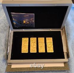 2021 Barbados Mount Rushmore 4-Coin Set 24K Gold Plated (007/250) Low MintageCOA