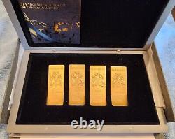 2021 Barbados Mount Rushmore 4-Coin Set 24K Gold Plated (007/250) Low MintageCOA