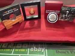 2021 Barbados SPHERICAL MARS 3D Planet 1 Oz Ag Coin 5$ Antq'd Finish+BONUS PKG