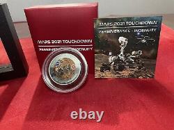 2021 Barbados SPHERICAL MARS 3D Planet 1 Oz Ag Coin 5$ Antq'd Finish+BONUS PKG