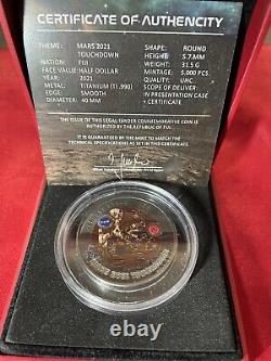 2021 Barbados SPHERICAL MARS 3D Planet 1 Oz Ag Coin 5$ Antq'd Finish+BONUS PKG