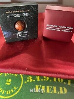 2021 Barbados SPHERICAL MARS 3D Planet 1 Oz Ag Coin 5$ Antq'd Finish+BONUS PKG