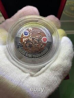 2021 Barbados SPHERICAL MARS 3D Planet 1 Oz Ag Coin 5$ Antq'd Finish+BONUS PKG