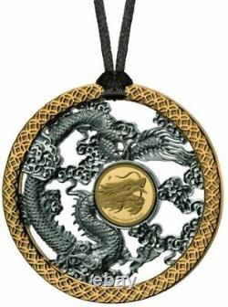 2021 Barbados Symbols of Life Dragon Gold & Silver Coin/Pendant