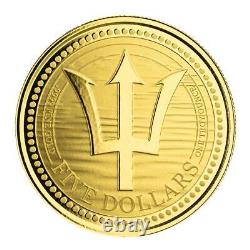 2022 1 oz Barbados Trident. 9999 Gold Coin BU #A442