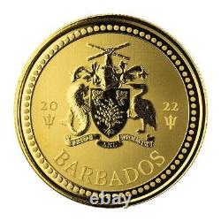 2022 1 oz Barbados Trident. 9999 Gold Coin BU #A442