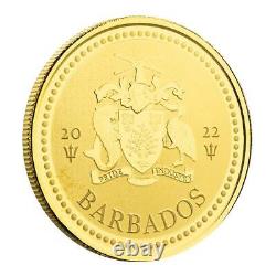 2022 1 oz Barbados Trident. 9999 Gold Coin BU #A442