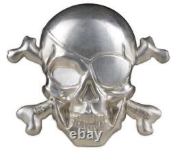 2022 5 Oz Silver $5 Barbados TREASURE ISLAND SKULL Coin