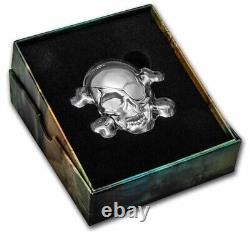 2022 5 Oz Silver $5 Barbados TREASURE ISLAND SKULL Coin