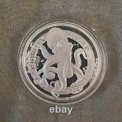 2022 Barbados 1 oz Silver Octopus BU