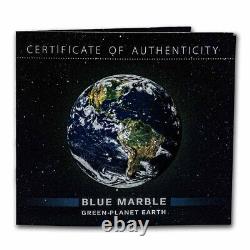 2022 Barbados 3 oz Silver Blue Marble Green Planet Earth SKU#250193