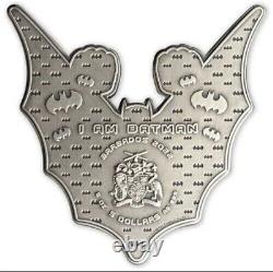 2022 Barbados 5 Oz Silver Batman 3D Shaped Antique Finish Limited Mint