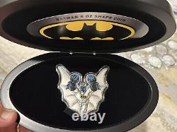 2022 Barbados 5 Oz Silver Batman 3D Shaped Antique Finish Limited Mint