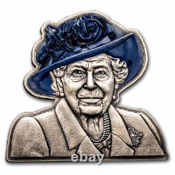 2022 Barbados 5 oz Silver Queen Elizabeth II Shaped Coin SKU#279400