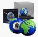 2022 Barbados Blue Marble Earth Spherical Green Planet 3 oz Silver $5 Coin BU