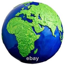 2022 Barbados Blue Marble Earth Spherical Green Planet 3 oz Silver $5 Coin BU