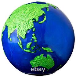 2022 Barbados Blue Marble Earth Spherical Green Planet 3 oz Silver $5 Coin BU