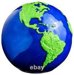 2022 Barbados Blue Marble Earth Spherical Green Planet 3 oz Silver $5 Coin BU