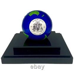 2022 Barbados Blue Marble Earth Spherical Green Planet 3 oz Silver $5 Coin BU