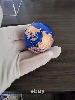 2022 Barbados Blue Marble Endangered Rose Gold Plating Rare