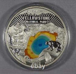 2022 Barbados Colours of Nature Yellowstone NP 150 g Gram Silver $5 Coin