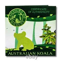 2022 Barbados Colours of Wildlife Australian Koala 3oz Silver Antiqued Coin