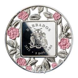 2022 Barbados Filigree Lady Diana 2 oz Silver Proof Like $5 Coin GEM Prooflik