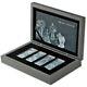 2022 Barbados Lady Liberty 4 x 1 oz silver coin set (blue nano icing finish)