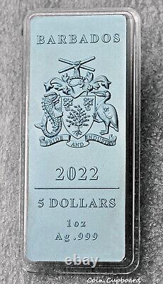 2022 Barbados Lady Liberty 4 x 1 oz silver coin set (blue nano icing finish)