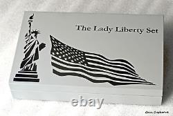 2022 Barbados Lady Liberty 4 x 1 oz silver coin set (blue nano icing finish)