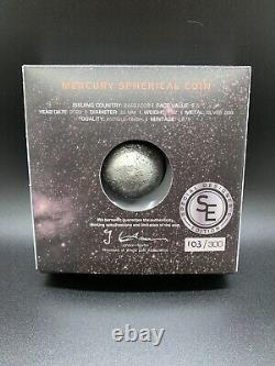 2022 Barbados Mercury Spherical 1 Oz Silver Mint Special Edition 103/300