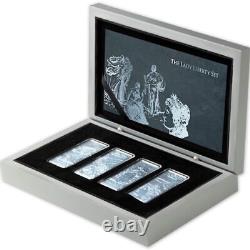 2022 Barbados The Lady Liberty 4oz Silver Coin Ice Blue 4- 1 oz Coin Set