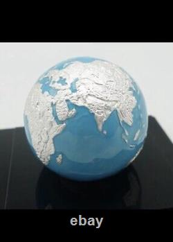 2022 Barbados blue marble meteorite earth ENDANGERED 3oz Silver Coin