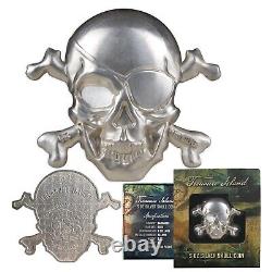 2022 Treasure Island Skull 5 oz Silver Coin Barbados