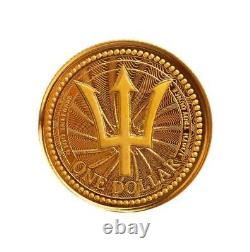 2023 1/10 oz Gold Coin Barbados Trident. 9999 Gold Coin BU #A622