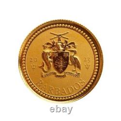 2023 1/10 oz Gold Coin Barbados Trident. 9999 Gold Coin BU #A622