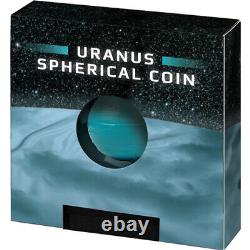 2023 1 oz Antique Barbados Silver Uranus Spherical Coin (Box, CoA)