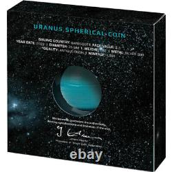 2023 1 oz Antique Barbados Silver Uranus Spherical Coin (Box, CoA)