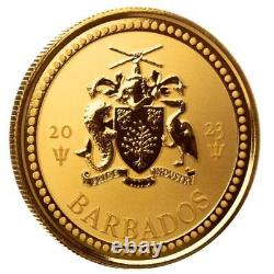 2023 1 oz Barbados Trident. 9999 Gold Coin BU #A598