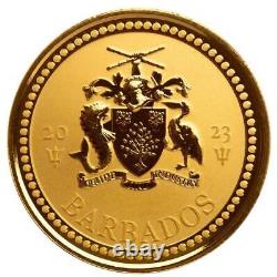 2023 1 oz Barbados Trident. 9999 Gold Coin BU #A598