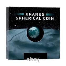 2023 1 oz Silver Uranus The Ice Giant Spherical Coin Barbados. 999 Fine withBox &