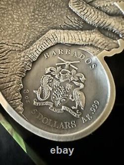 2023 3 oz Antique Barbados Silver Chameleon Coin (Box + CoA)