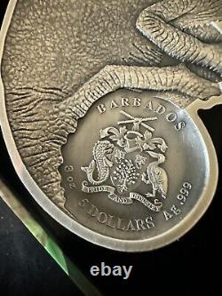 2023 3 oz Antique Barbados Silver Chameleon Coin (Box + CoA)