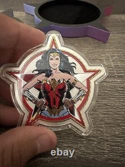 2023 5 oz Barbados Silver Wonder Woman Shaped Coin (Proof-Like)