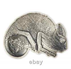 2023 BARBADOS $5 CAMELEON 3oz. 999 Pure Silver Heat Activated Thermochromic Coin